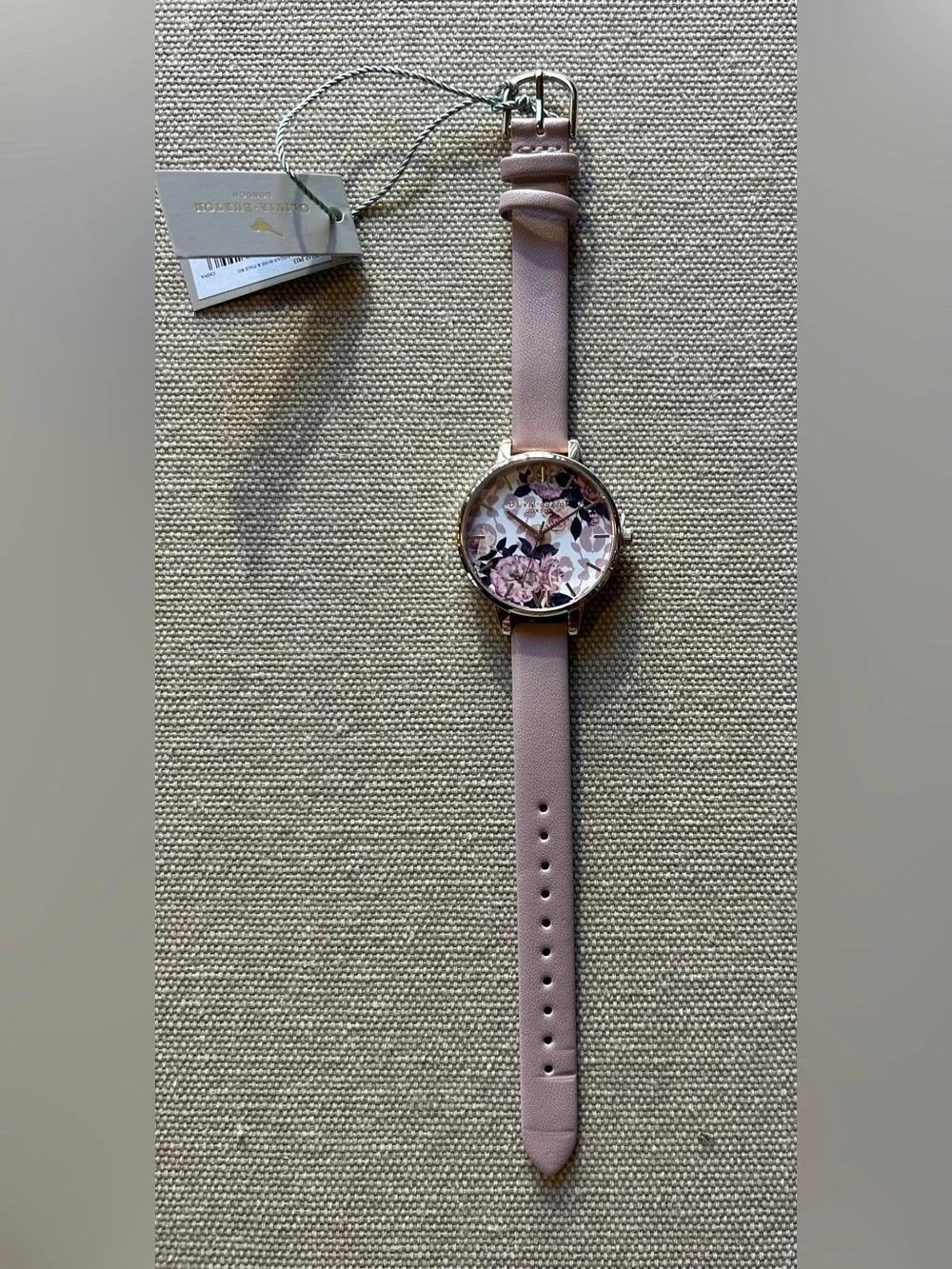 Olivia Burton Watch With 34mm Floral Face & Pink Band